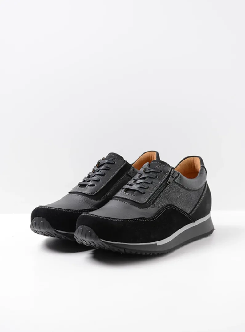 Heren Wolky Veterschoenen Heren|Sneakers Heren<e-Runner - zwart combi leer