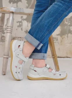 DAMES Wolky Bandschoenen<Esperanza - gebroken wit effectleer