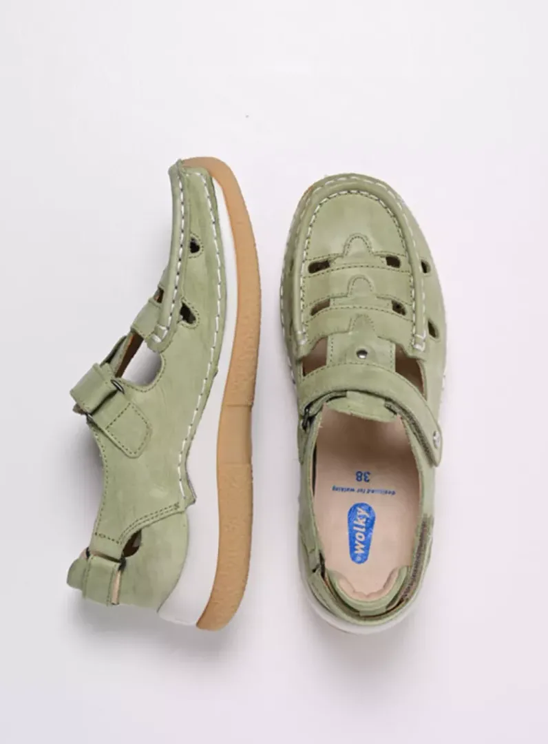 DAMES Wolky Bandschoenen<Esperanza - lichtgroen effectleer