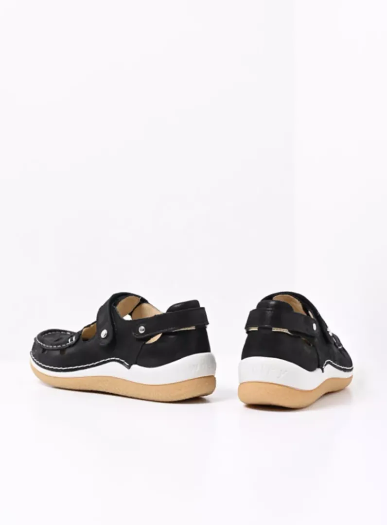 DAMES Wolky Bandschoenen<Esperanza - zwart effectleer