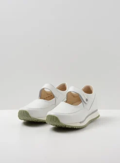 DAMES Wolky Wandelschoenen|Bandschoenen<e-Step - wit/lichtgroen leer