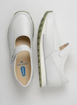 DAMES Wolky Wandelschoenen|Bandschoenen<e-Step - wit/lichtgroen leer