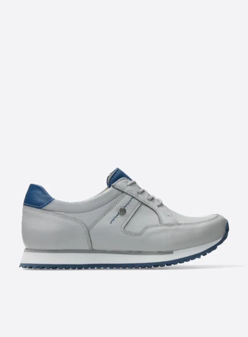 DAMES Wolky Lage Veterschoenen|Wandelschoenen<e-Walk - lichtgrijs/atlantisch blauw leer