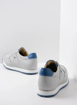 DAMES Wolky Lage Veterschoenen|Wandelschoenen<e-Walk - lichtgrijs/atlantisch blauw leer