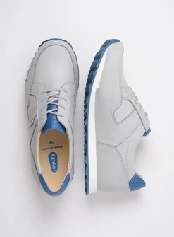 DAMES Wolky Lage Veterschoenen|Wandelschoenen<e-Walk - lichtgrijs/atlantisch blauw leer