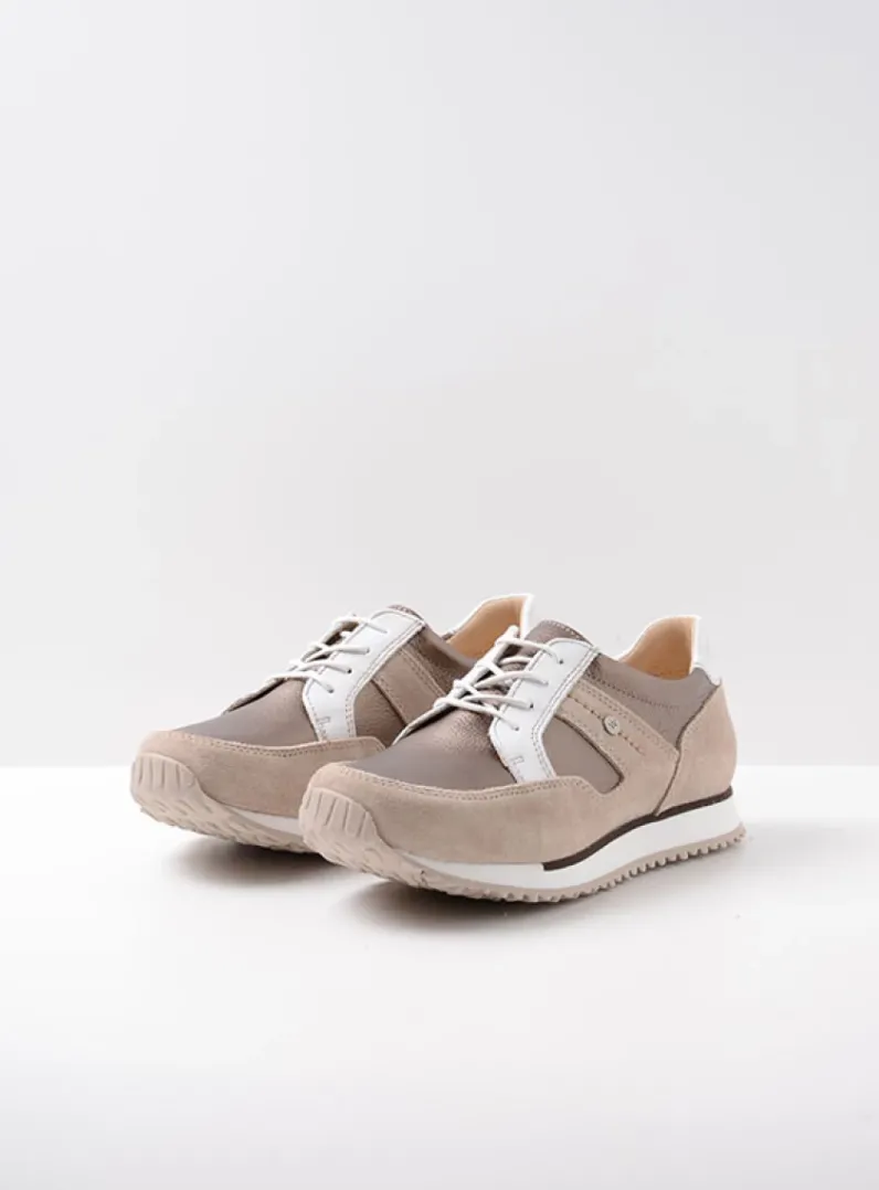 DAMES Wolky Lage Veterschoenen|Wandelschoenen<e-Walk - safari/brons leer