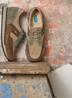 DAMES Wolky Lage Veterschoenen|Wandelschoenen<e-Walk - taupe grijsgroen combi leer