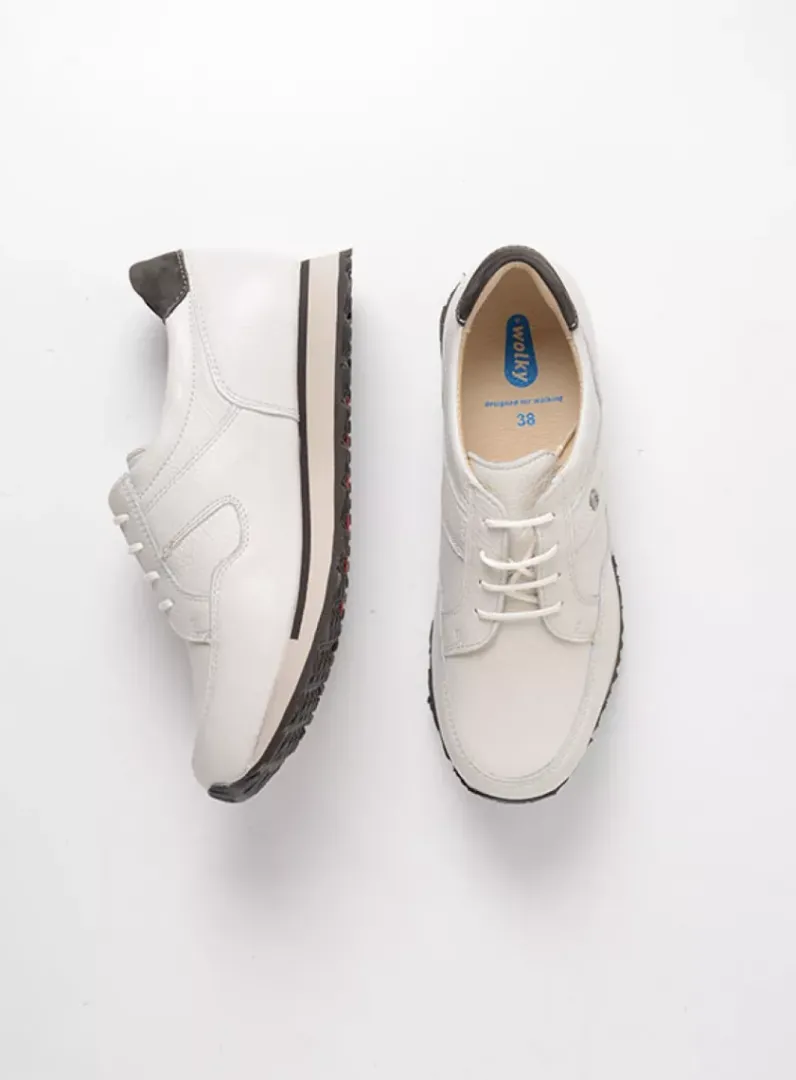 DAMES Wolky Lage Veterschoenen|Wandelschoenen<e-Walk - wit combi leer