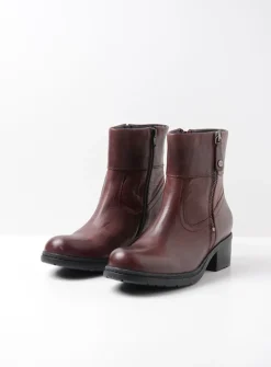 DAMES Wolky Halfhoge Laarzen|Enkellaarsjes<Fairview XW - bordeauxrood leer