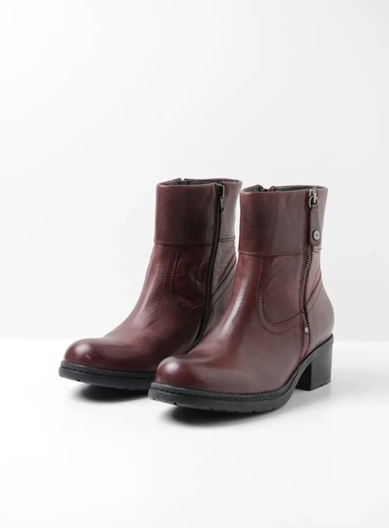 DAMES Wolky Halfhoge Laarzen|Enkellaarsjes<Fairview XW - bordeauxrood leer