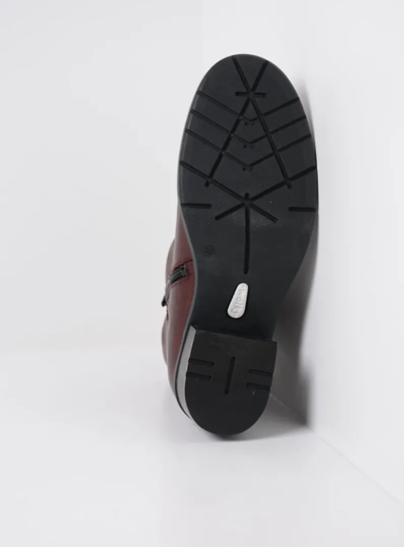 DAMES Wolky Halfhoge Laarzen|Enkellaarsjes<Fairview XW - bordeauxrood leer