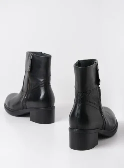 DAMES Wolky Halfhoge Laarzen|Enkellaarsjes<Fairview XW - zwart leer