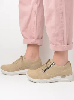 DAMES Wolky Lage Veterschoenen|Wandelschoenen<Feltwell - beige nubuck
