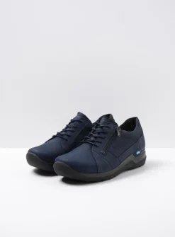 DAMES Wolky Lage Veterschoenen|Wandelschoenen<Feltwell - blauw nubuck