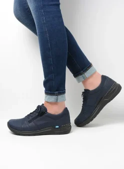 DAMES Wolky Lage Veterschoenen|Wandelschoenen<Feltwell - blauw nubuck