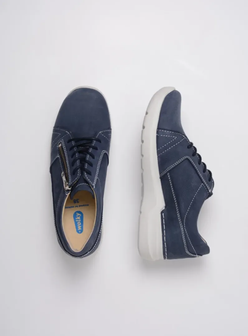 DAMES Wolky Lage Veterschoenen|Wandelschoenen<Feltwell - denim nubuck