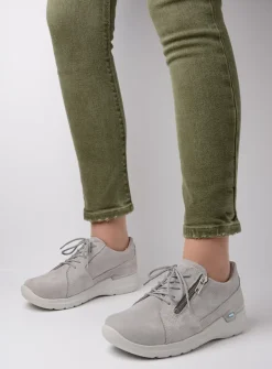 DAMES Wolky Lage Veterschoenen|Wandelschoenen<Feltwell - lichtgrijs nubuck