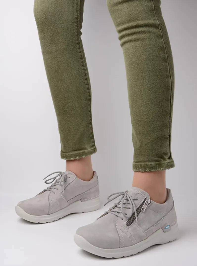 DAMES Wolky Lage Veterschoenen|Wandelschoenen<Feltwell - lichtgrijs nubuck