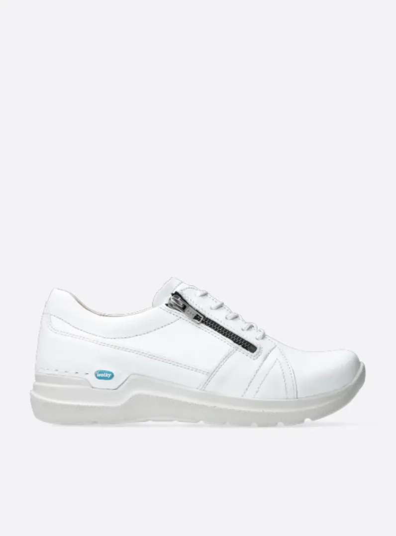 DAMES Wolky Lage Veterschoenen|Wandelschoenen<Feltwell - wit leer