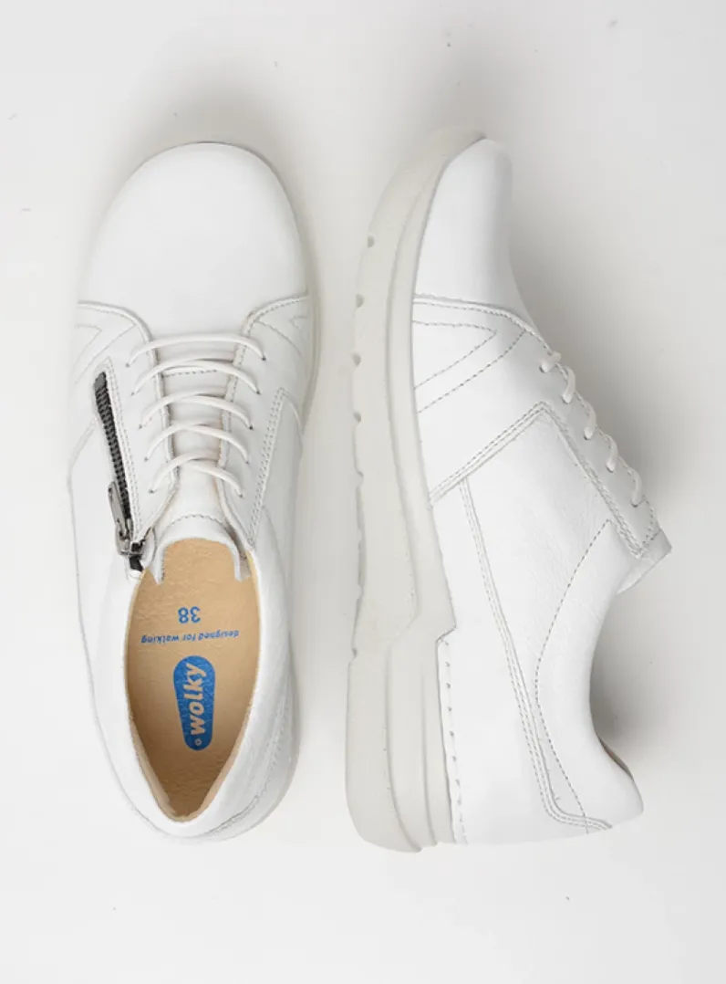 DAMES Wolky Lage Veterschoenen|Wandelschoenen<Feltwell - wit leer