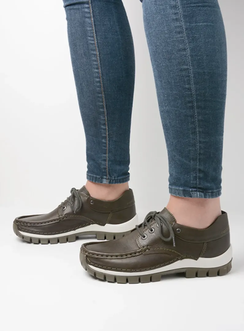 DAMES Wolky Lage Veterschoenen|Herfst/Winter<Fly - cactus leer