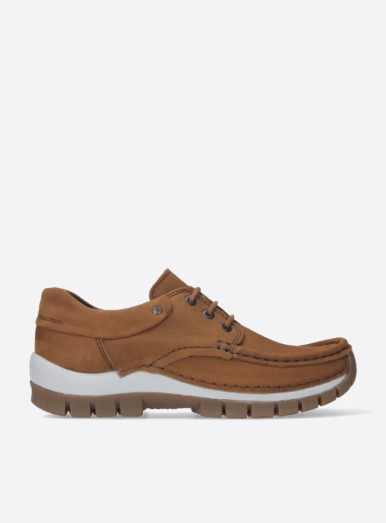 DAMES Wolky Lage Veterschoenen|Herfst/Winter<Fly - cognac nubuck