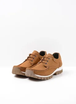 DAMES Wolky Lage Veterschoenen|Herfst/Winter<Fly - cognac nubuck