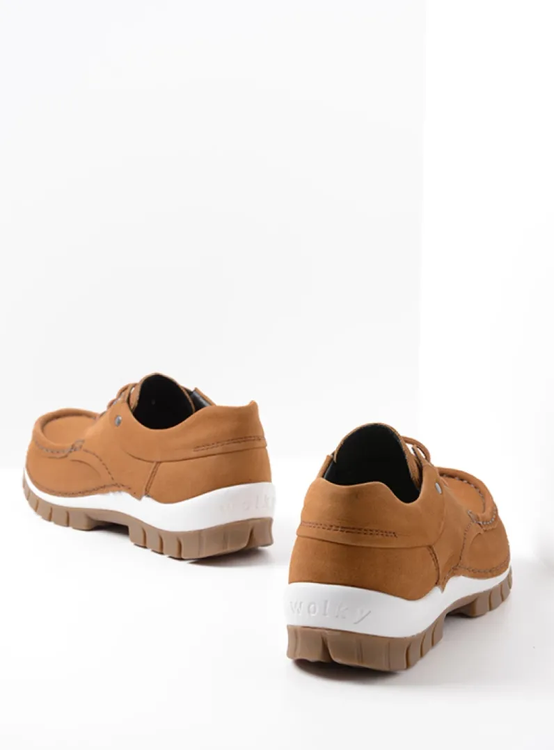 DAMES Wolky Lage Veterschoenen|Herfst/Winter<Fly - cognac nubuck