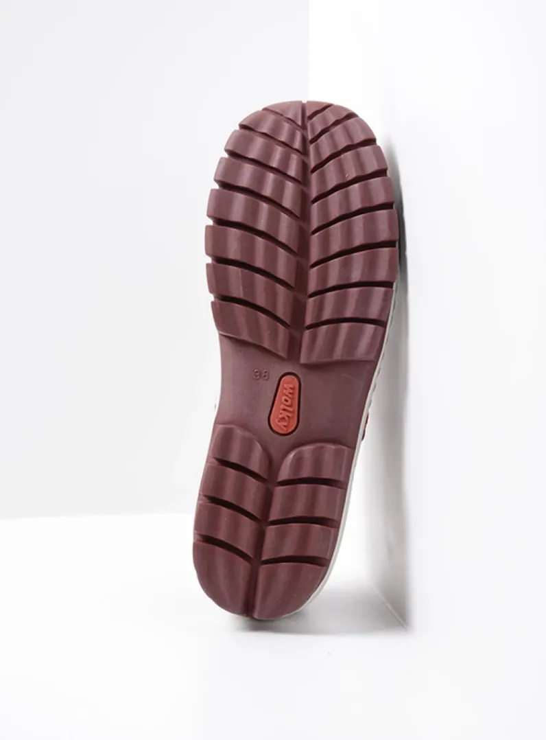 DAMES Wolky Lage Veterschoenen|Herfst/Winter<Fly - donkerrood leer