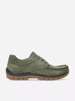 DAMES Wolky Lage Veterschoenen|Herfst/Winter<Fly - pesto groen nubuck