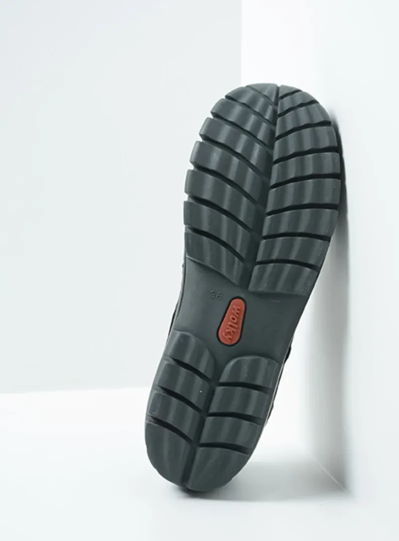 DAMES Wolky Lage Veterschoenen|Herfst/Winter<Fly - zwart nubuck