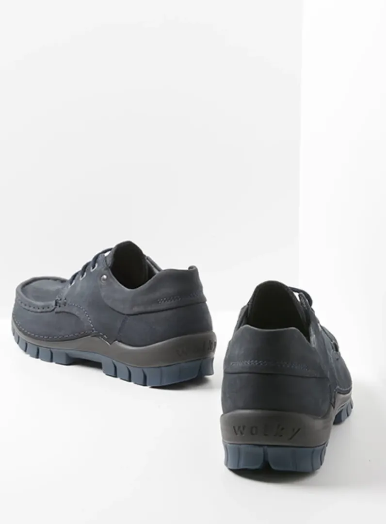Heren Wolky Veterschoenen Heren|Comfortschoenen Heren<Fly men - blauw nubuck