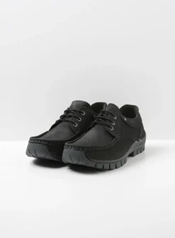 Heren Wolky Veterschoenen Heren|Comfortschoenen Heren<Fly men - zwart nubuck