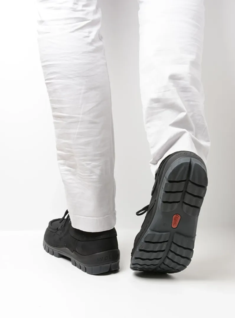 Heren Wolky Veterschoenen Heren|Comfortschoenen Heren<Fly men - zwart nubuck