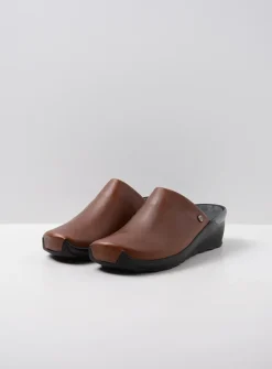 DAMES Wolky Slippers|Klompen<Go - cognac leer