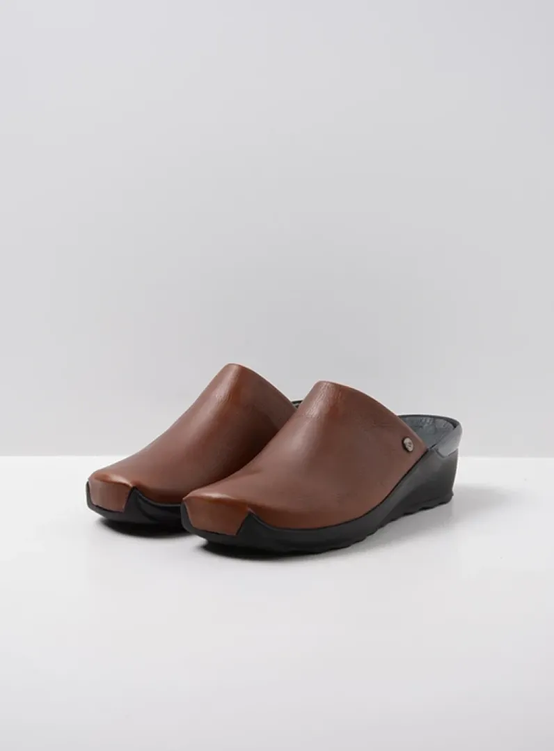 DAMES Wolky Slippers|Klompen<Go - cognac leer