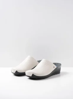 DAMES Wolky Slippers|Klompen<Go - creme wit leer