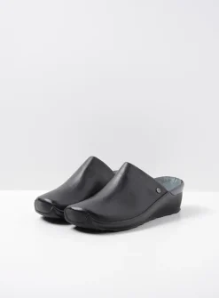 DAMES Wolky Slippers|Klompen<Go - zwart leer