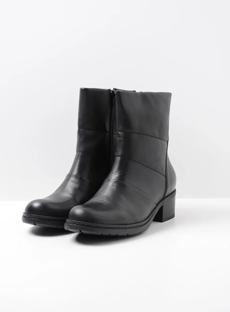 DAMES Wolky Halfhoge Laarzen|Herfst/Winter<Hinton - zwart leer