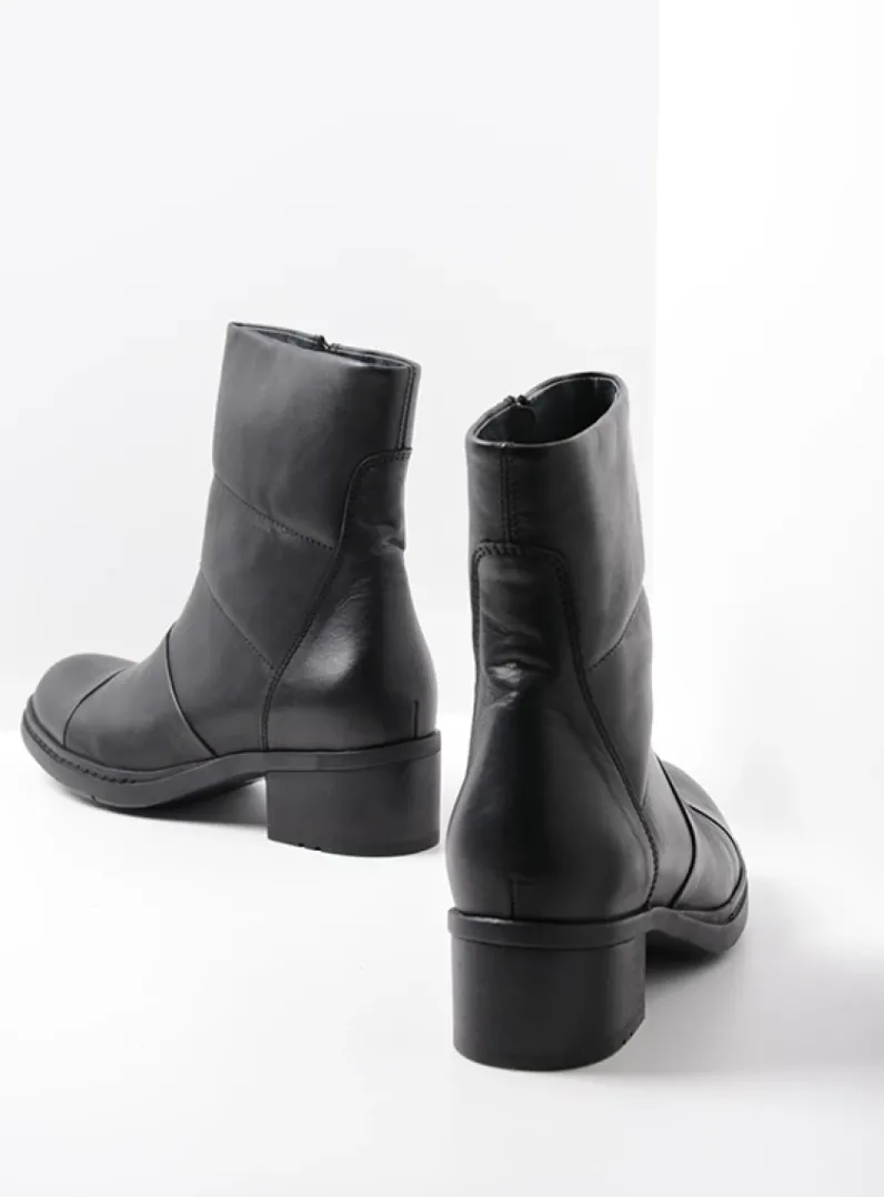 DAMES Wolky Halfhoge Laarzen|Herfst/Winter<Hinton - zwart leer