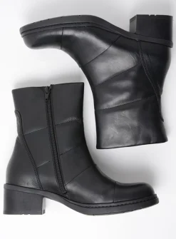 DAMES Wolky Halfhoge Laarzen|Herfst/Winter<Hinton - zwart leer