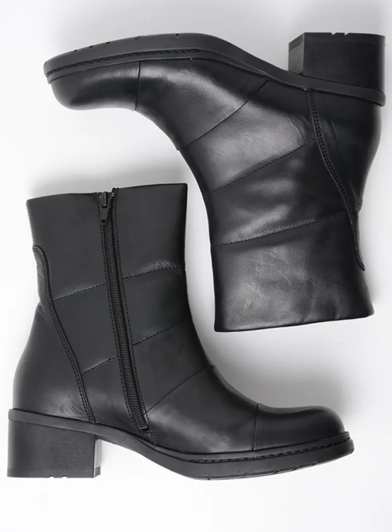 DAMES Wolky Halfhoge Laarzen|Herfst/Winter<Hinton - zwart leer