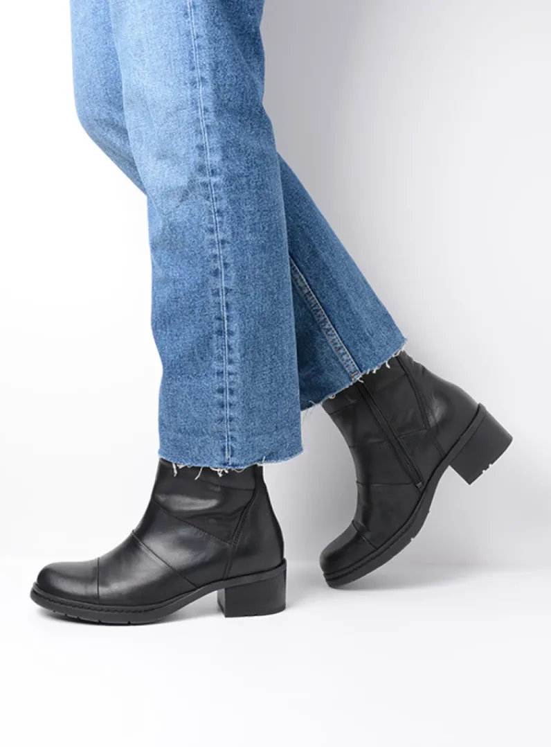 DAMES Wolky Halfhoge Laarzen|Herfst/Winter<Hinton - zwart leer