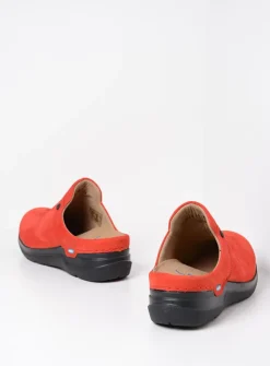 DAMES Wolky Slippers|Klompen<Holland DB - donkerrood nubuck