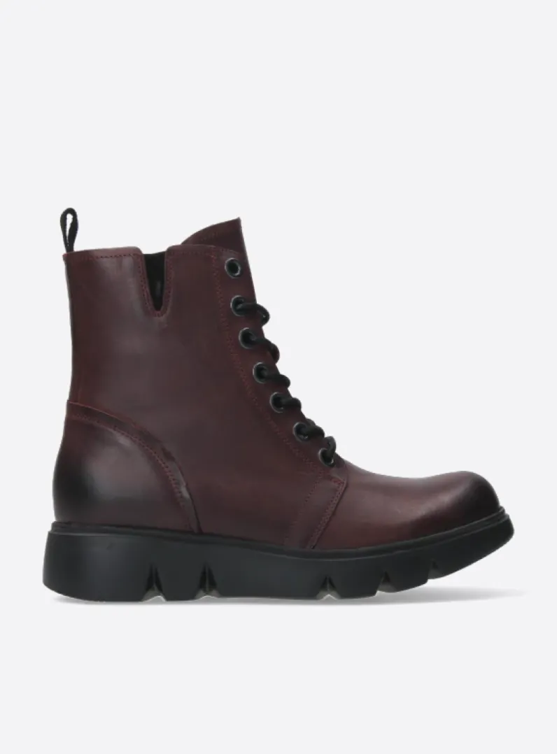 DAMES Wolky Hoge Veterschoenen|Veterlaarzen<Hope XW - bordeauxrood leer