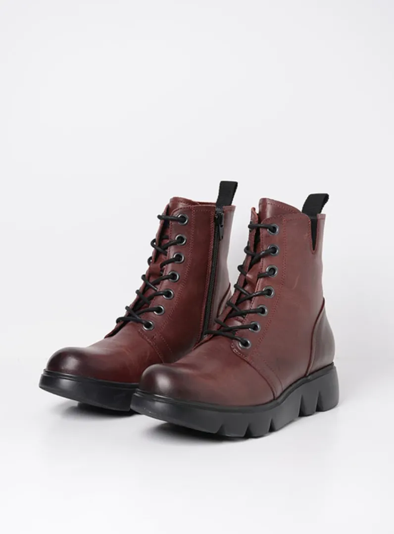 DAMES Wolky Hoge Veterschoenen|Veterlaarzen<Hope XW - bordeauxrood leer