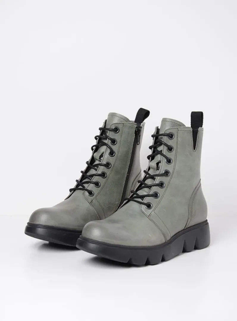 DAMES Wolky Hoge Veterschoenen|Veterlaarzen<Hope XW - grijs groen leer