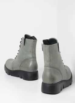 DAMES Wolky Hoge Veterschoenen|Veterlaarzen<Hope XW - grijs groen leer
