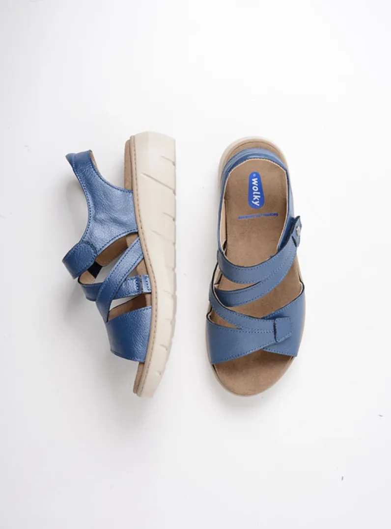 DAMES Wolky Sandalen<Ikaria - blauw leer