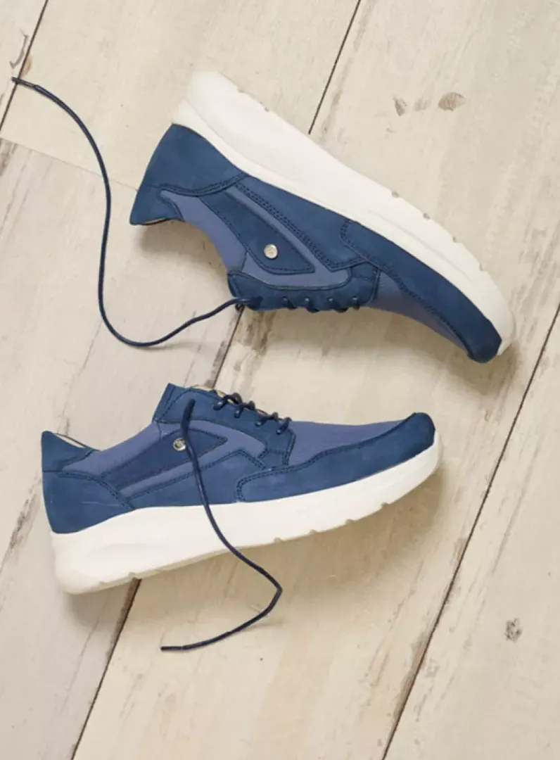 DAMES Wolky Lage Veterschoenen|Sneakers<Impact S2F - denim combi stretch leer